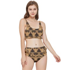 Camel Palm Tree Frilly Bikini Set by Vaneshop