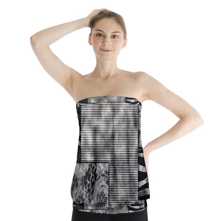 Background Pattern Geometric Design Strapless Top