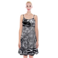 Background Pattern Geometric Design Spaghetti Strap Velvet Dress by Vaneshop