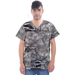 Background Pattern Geometric Design Men s V-neck Scrub Top