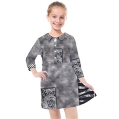 Background Pattern Geometric Design Kids  Quarter Sleeve Shirt Dress by Vaneshop