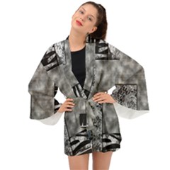 Background Pattern Geometric Design Long Sleeve Kimono by Vaneshop