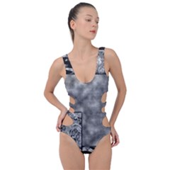 Background Pattern Geometric Design Side Cut Out Swimsuit by Vaneshop