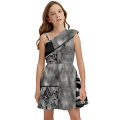 Background Pattern Geometric Design Kids  One Shoulder Party Dress by Vaneshop