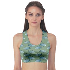 Fishes Pattern Background Theme Sports Bra by Vaneshop