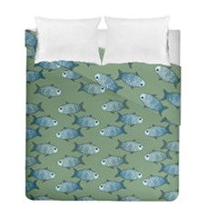 Fishes Pattern Background Theme Duvet Cover Double Side (full/ Double Size) by Vaneshop