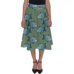 Fishes Pattern Background Theme Perfect Length Midi Skirt by Vaneshop