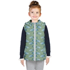 Fishes Pattern Background Theme Kids  Hooded Puffer Vest by Vaneshop