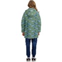 Fishes Pattern Background Theme Kids  Hooded Longline Puffer Jacket View4