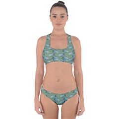 Fishes Pattern Background Theme Cross Back Hipster Bikini Set by Vaneshop