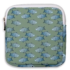 Fishes Pattern Background Theme Mini Square Pouch by Vaneshop