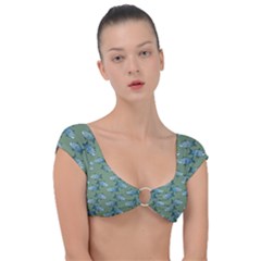 Fishes Pattern Background Theme Cap Sleeve Ring Bikini Top by Vaneshop