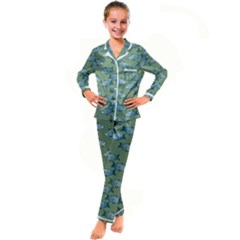 Fishes Pattern Background Theme Kids  Satin Long Sleeve Pajamas Set by Vaneshop