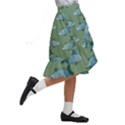 Fishes Pattern Background Theme Kids  Ruffle Flared Wrap Midi Skirt View3