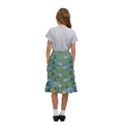 Fishes Pattern Background Theme Kids  Ruffle Flared Wrap Midi Skirt View4