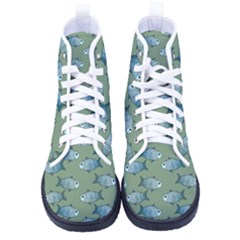 Fishes Pattern Background Theme Kid s High-top Canvas Sneakers by Vaneshop