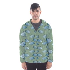 Fishes Pattern Background Theme Men s Hooded Windbreaker by Vaneshop