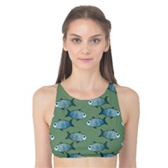 Fishes Pattern Background Theme Tank Bikini Top