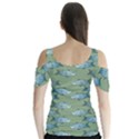 Fishes Pattern Background Theme Butterfly Sleeve Cutout Tee  View2