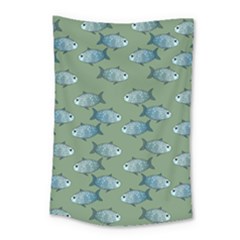 Fishes Pattern Background Theme Small Tapestry by Vaneshop