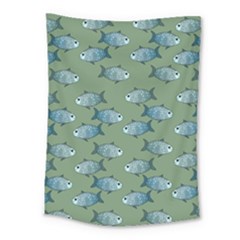 Fishes Pattern Background Theme Medium Tapestry by Vaneshop