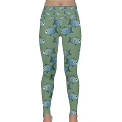 Fishes Pattern Background Theme Lightweight Velour Classic Yoga Leggings by Vaneshop