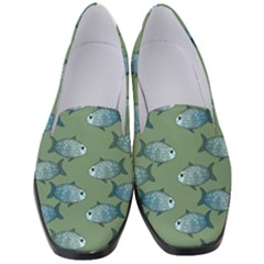 Fishes Pattern Background Theme Women s Classic Loafer Heels by Vaneshop