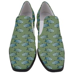 Fishes Pattern Background Theme Women Slip On Heel Loafers by Vaneshop