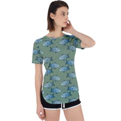 Fishes Pattern Background Theme Perpetual Short Sleeve T-shirt by Vaneshop