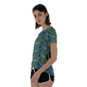 Fishes Pattern Background Theme Short Sleeve Open Back Tee View2