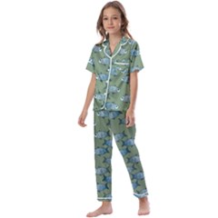 Fishes Pattern Background Theme Kids  Satin Short Sleeve Pajamas Set by Vaneshop