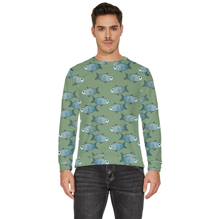 Fishes Pattern Background Theme Men s Fleece Sweatshirt