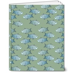 Fishes Pattern Background Theme 8  X 10  Softcover Notebook by Vaneshop