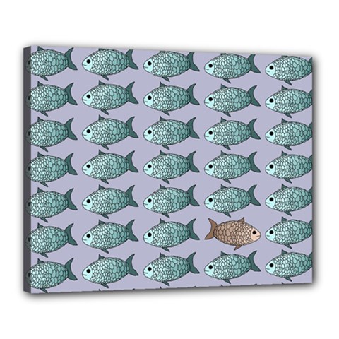 Fishes Pattern Background Theme Art Canvas 20  X 16  (stretched) by Vaneshop