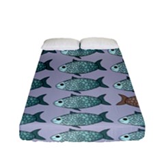 Fishes Pattern Background Theme Art Fitted Sheet (full/ Double Size) by Vaneshop