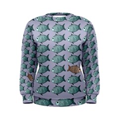 Fishes Pattern Background Theme Art Women s Sweatshirt by Vaneshop