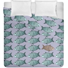 Fishes Pattern Background Theme Art Duvet Cover Double Side (king Size) by Vaneshop