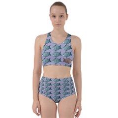 Fishes Pattern Background Theme Art Racer Back Bikini Set by Vaneshop