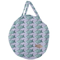 Fishes Pattern Background Theme Art Giant Round Zipper Tote by Vaneshop