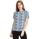 Fishes Pattern Background Theme Art Women s Short Sleeve Rash Guard View1