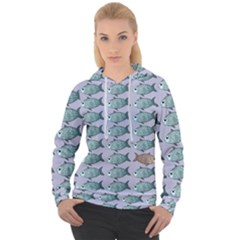 Fishes Pattern Background Theme Art Women s Overhead Hoodie by Vaneshop