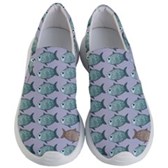 Fishes Pattern Background Theme Art Women s Lightweight Slip Ons by Vaneshop