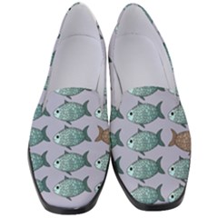 Fishes Pattern Background Theme Art Women s Classic Loafer Heels