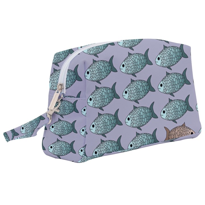 Fishes Pattern Background Theme Art Wristlet Pouch Bag (Large)