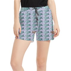 Fishes Pattern Background Theme Art Women s Runner Shorts by Vaneshop