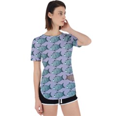 Fishes Pattern Background Theme Art Perpetual Short Sleeve T-shirt by Vaneshop