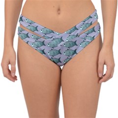 Fishes Pattern Background Theme Art Double Strap Halter Bikini Bottoms by Vaneshop