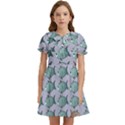 Fishes Pattern Background Theme Art Kids  Bow Tie Puff Sleeve Dress View1