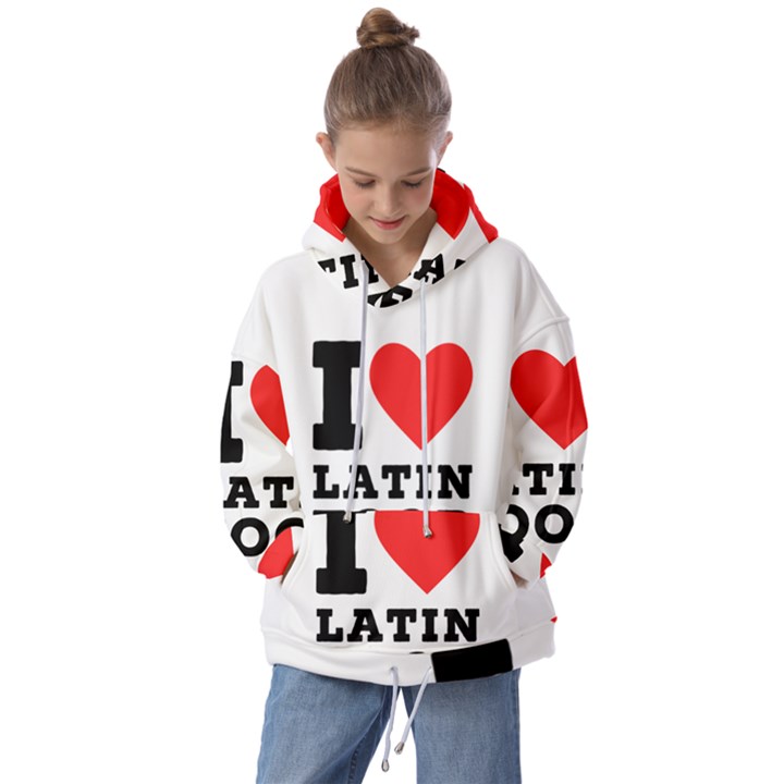 I love Latin food Kids  Oversized Hoodie