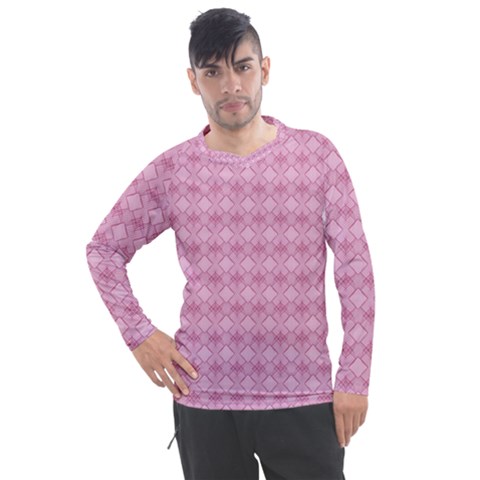 Pattern Print Floral Geometric Men s Pique Long Sleeve Tee by Vaneshop